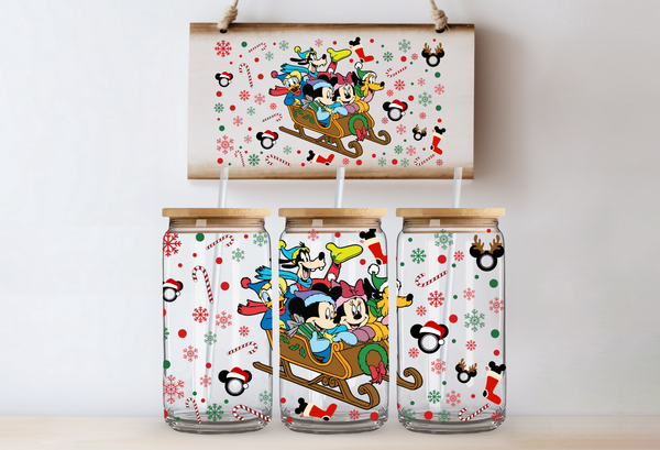 Mickey & friends on sled Libby Cup Wrap