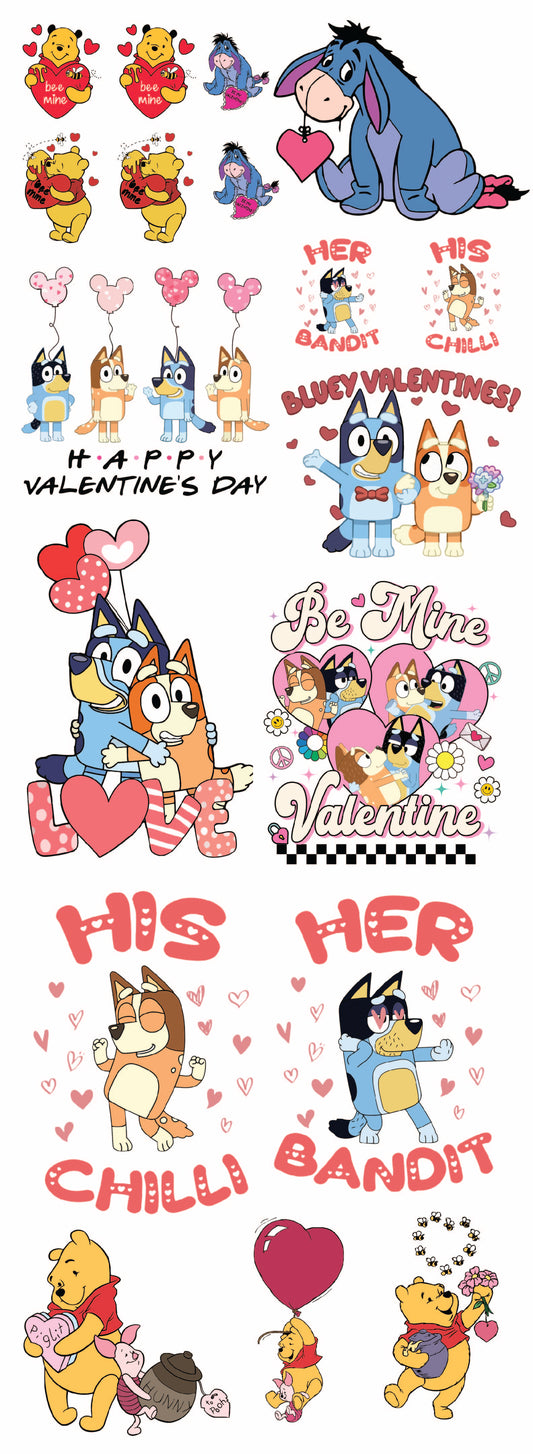 Valentines Day Premade 3 gang sheet