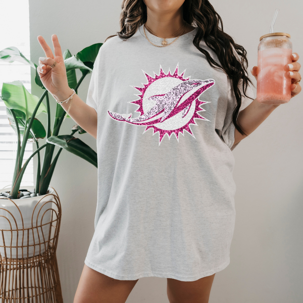 Glitter Pink  Miami Dolphins