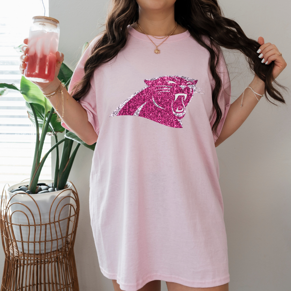 Glitter Pink  Carolina Panthers